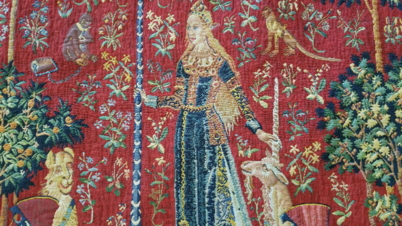 A close-up detail of the Touch tapestry