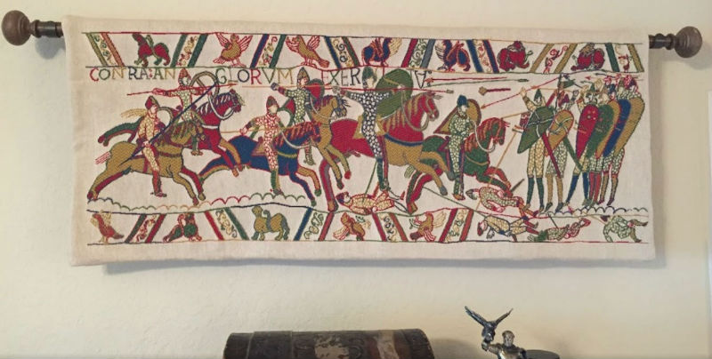 Battle of Hastings tapestry hanging in a home