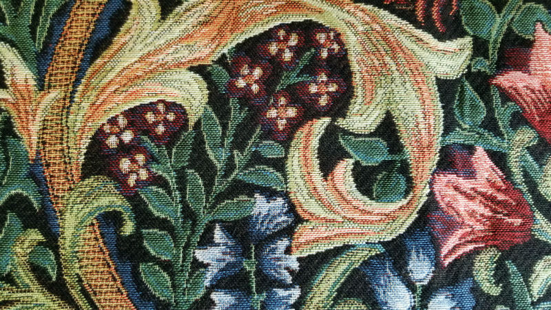 Detail of the Golden Lily throw by William Morris